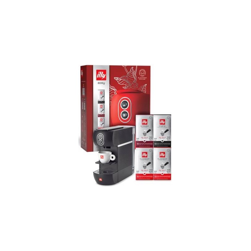 Illy Macchina da Caffe a Cialde 44mm Easy Nera + 72 Cialde